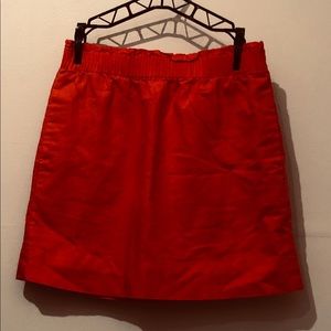 Jcrew cinched waist skirt in salmon/red color
